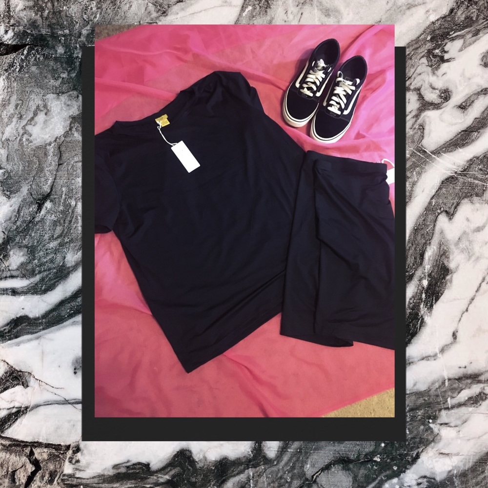 Black Biker Short set
